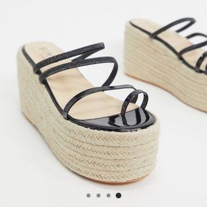 Espadrille flat form sandals